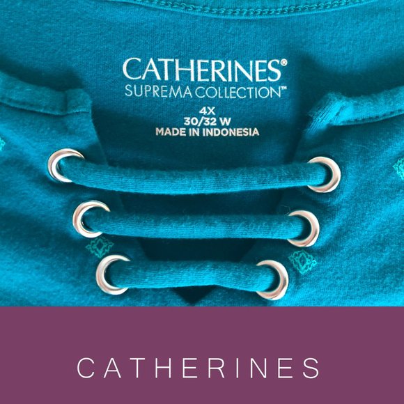 CATHERINE Suprema Collection 4X Teal, Teal cotton T shirt, very soft texture top - Picture 3 of 3